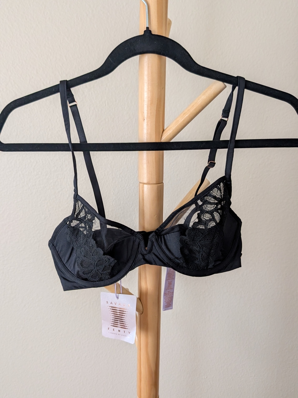 Savage X Fenty Black Lace Underwire Bra